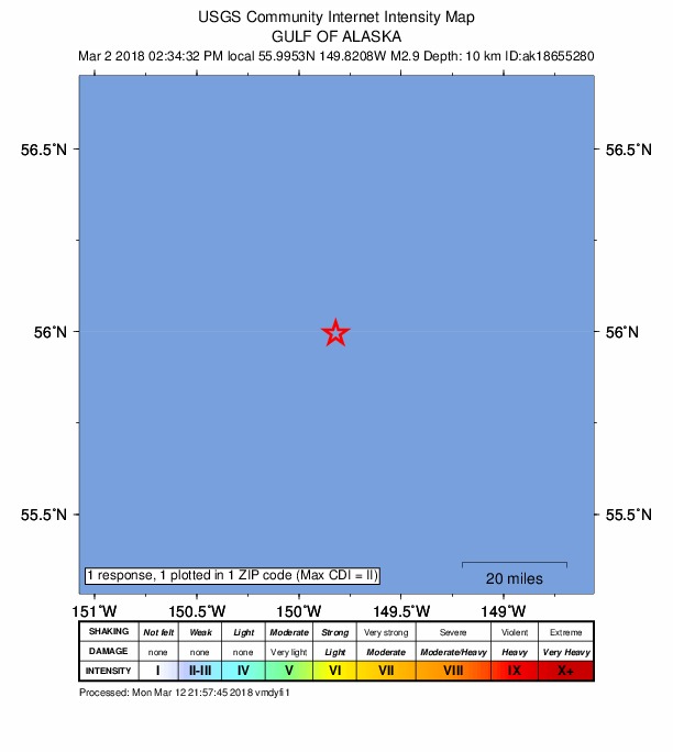 Did You Feel It? map: shaking reported by the public