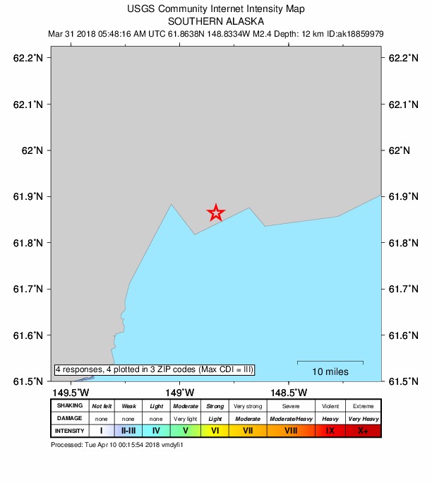 Did You Feel It? map: shaking reported by the public