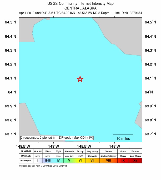 Did You Feel It? map: shaking reported by the public