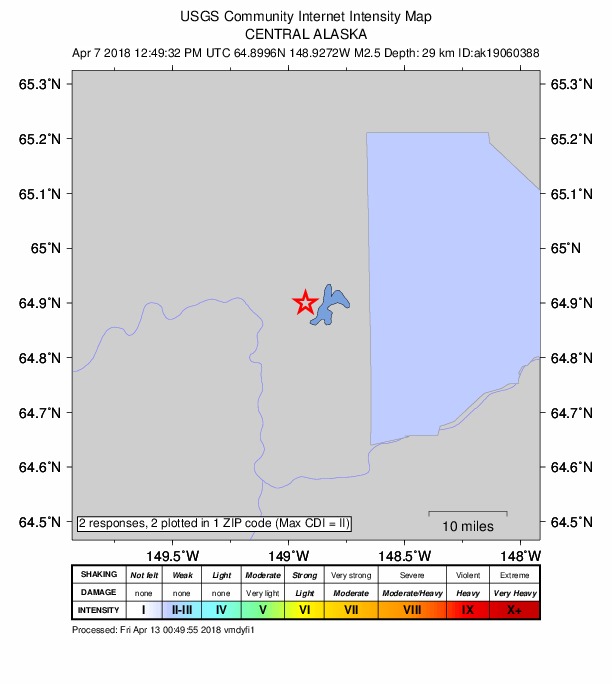 Did You Feel It? map: shaking reported by the public