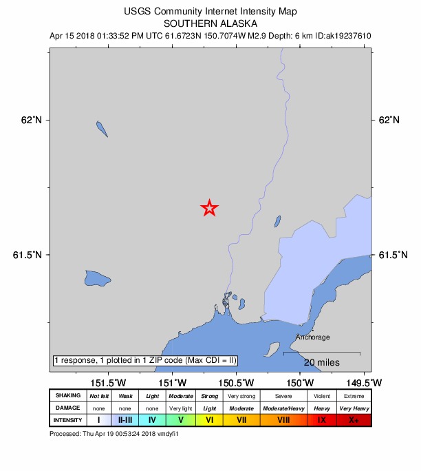 Did You Feel It? map: shaking reported by the public