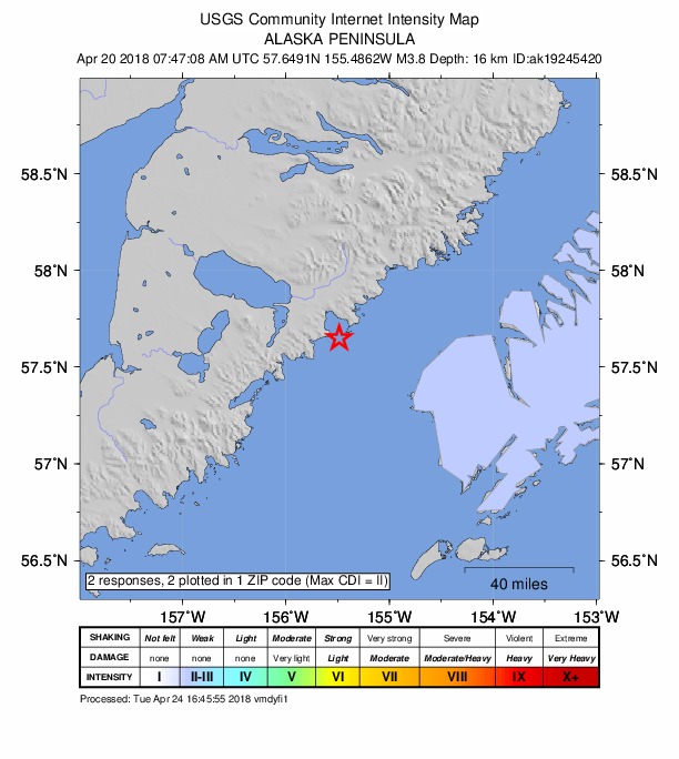 Did You Feel It? map: shaking reported by the public