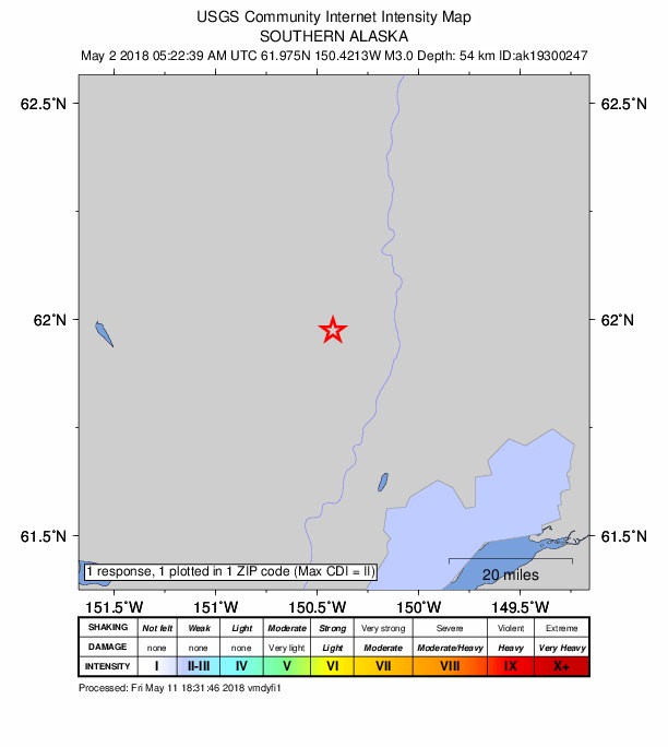 Did You Feel It? map: shaking reported by the public