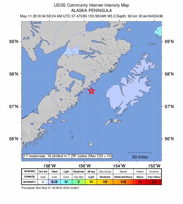 Did You Feel It? map: shaking reported by the public