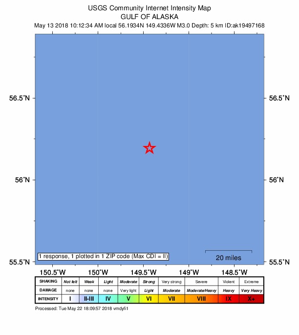 Did You Feel It? map: shaking reported by the public