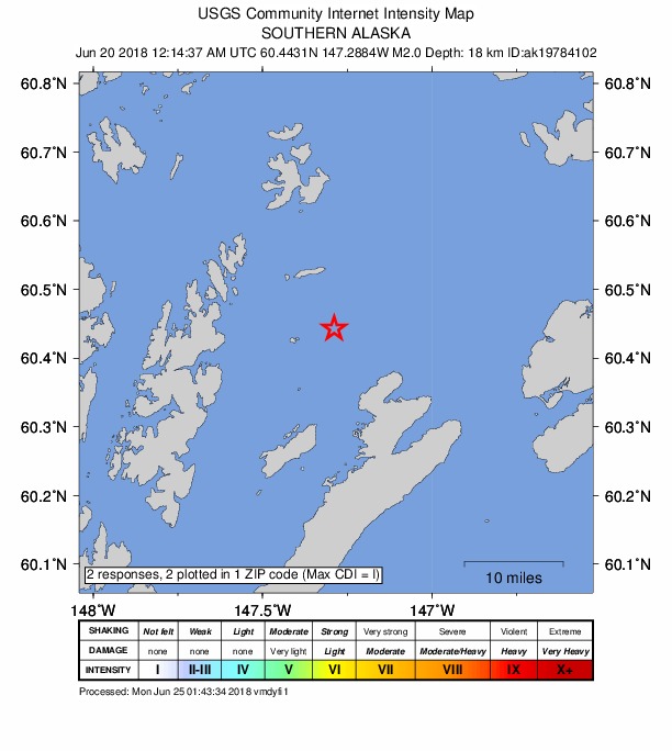 Did You Feel It? map: shaking reported by the public