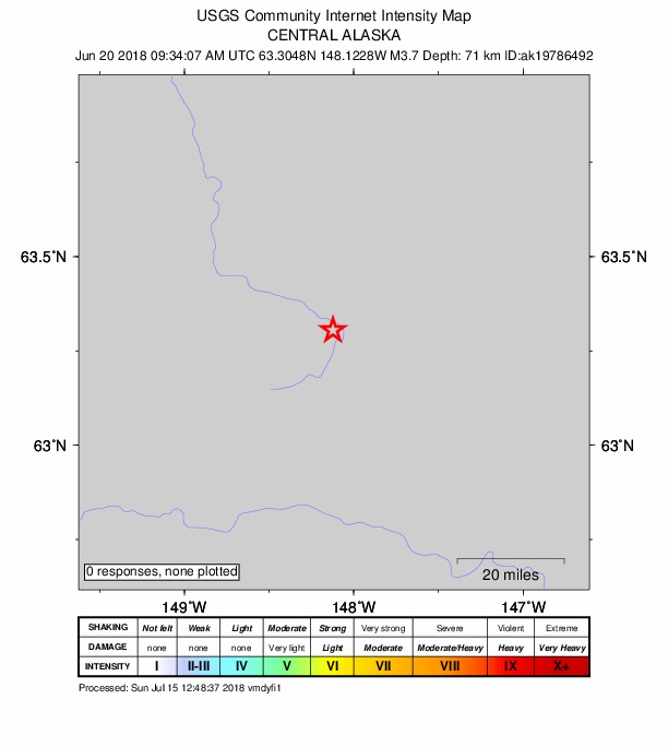 Did You Feel It? map: shaking reported by the public