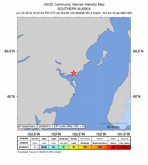 Did You Feel It? map: shaking reported by the public