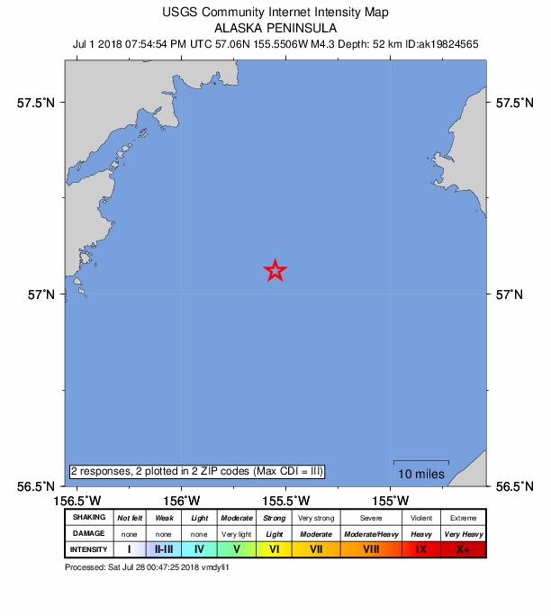 Did You Feel It? map: shaking reported by the public