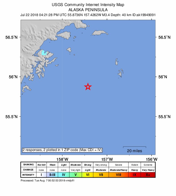 Did You Feel It? map: shaking reported by the public
