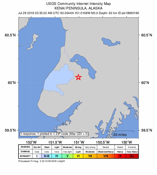 Did You Feel It? map: shaking reported by the public