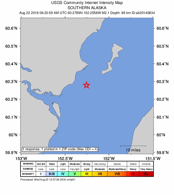 Did You Feel It? map: shaking reported by the public