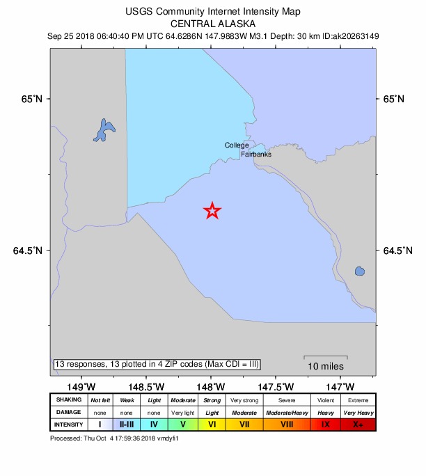 Did You Feel It? map: shaking reported by the public