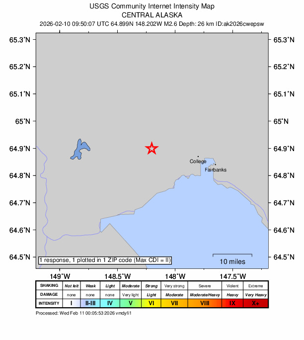 Did You Feel It? map: shaking reported by the public