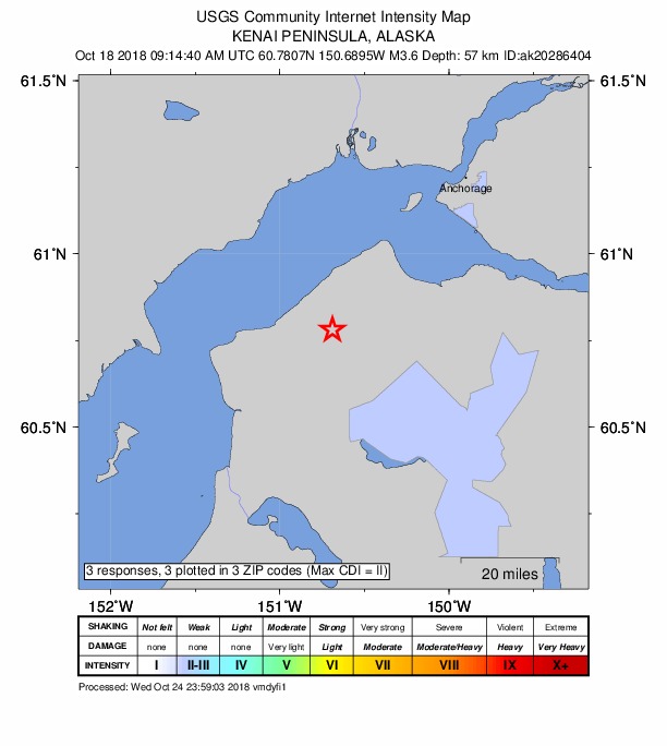 Did You Feel It? map: shaking reported by the public