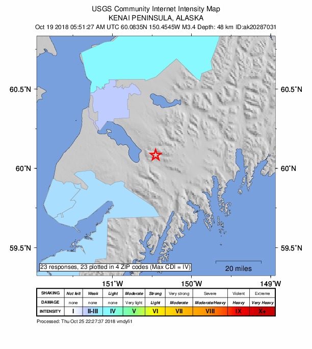 Did You Feel It? map: shaking reported by the public