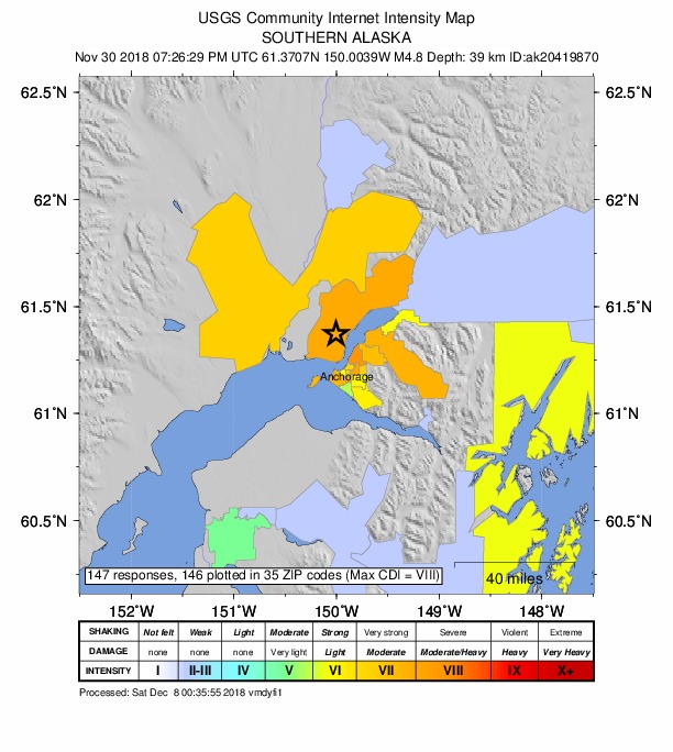 Did You Feel It? map: shaking reported by the public