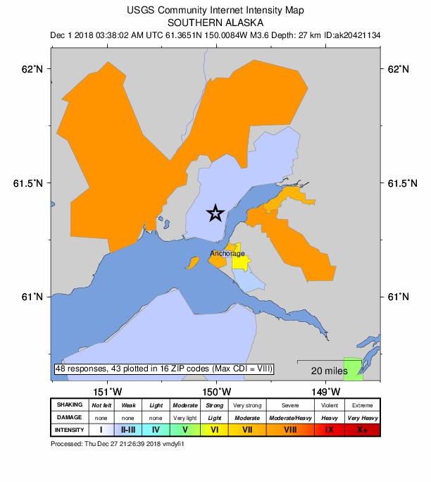 Did You Feel It? map: shaking reported by the public