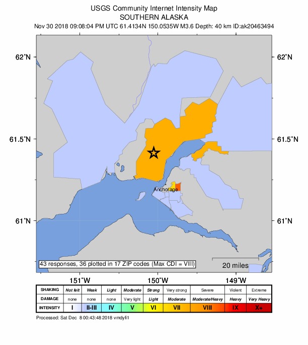 Did You Feel It? map: shaking reported by the public