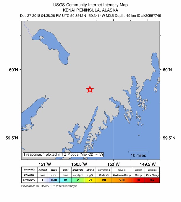 Did You Feel It? map: shaking reported by the public