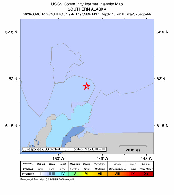 Did You Feel It? map: shaking reported by the public