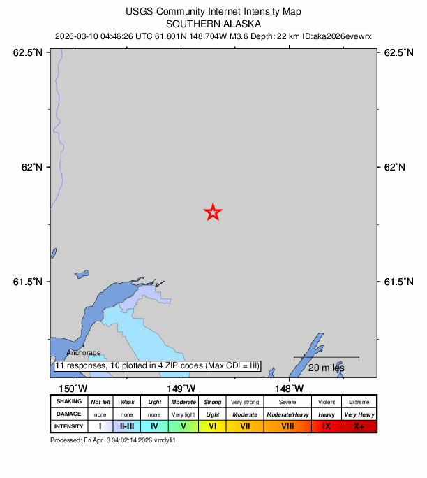 Did You Feel It? map: shaking reported by the public