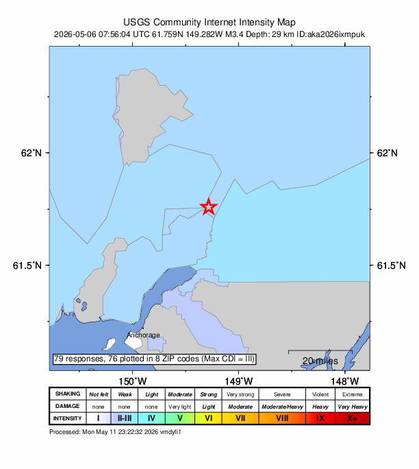 Did You Feel It? map: shaking reported by the public