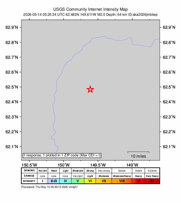 Did You Feel It? map: shaking reported by the public