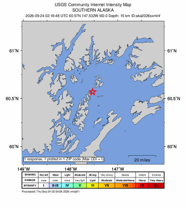 Did You Feel It? map: shaking reported by the public