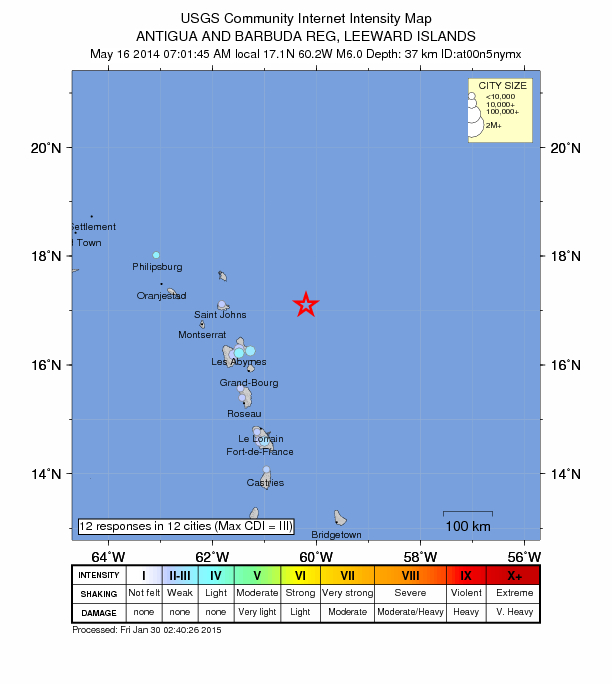 Did You Feel It? map: shaking reported by the public