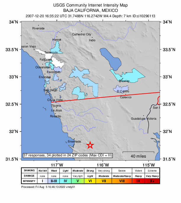 Did You Feel It? map: shaking reported by the public