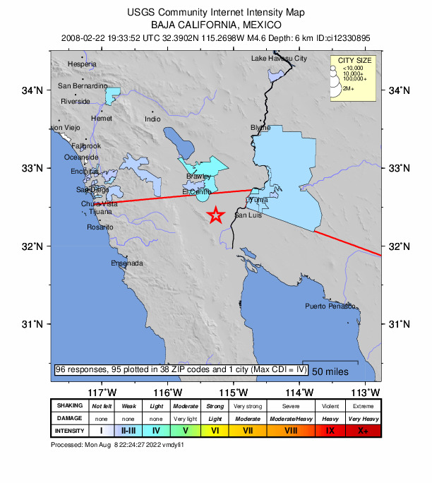 Did You Feel It? map: shaking reported by the public