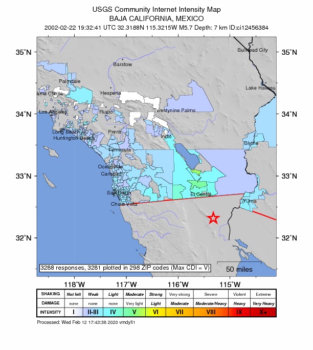 Did You Feel It? map: shaking reported by the public