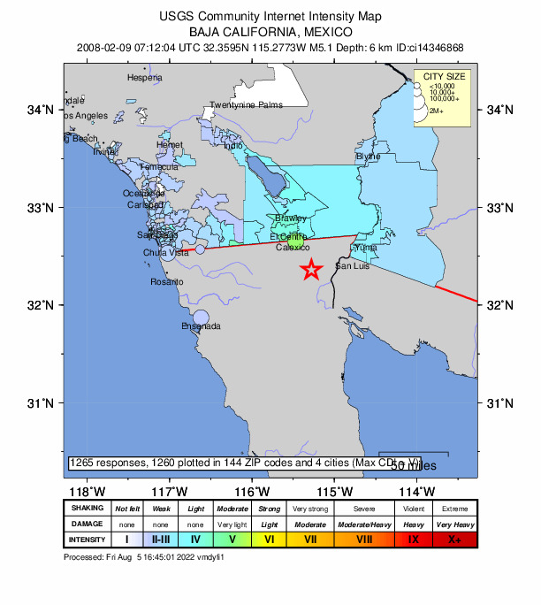 Did You Feel It? map: shaking reported by the public