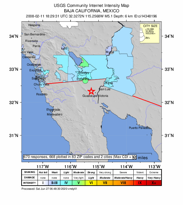 Did You Feel It? map: shaking reported by the public