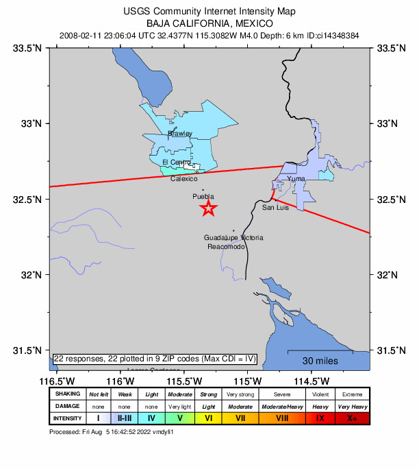 Did You Feel It? map: shaking reported by the public