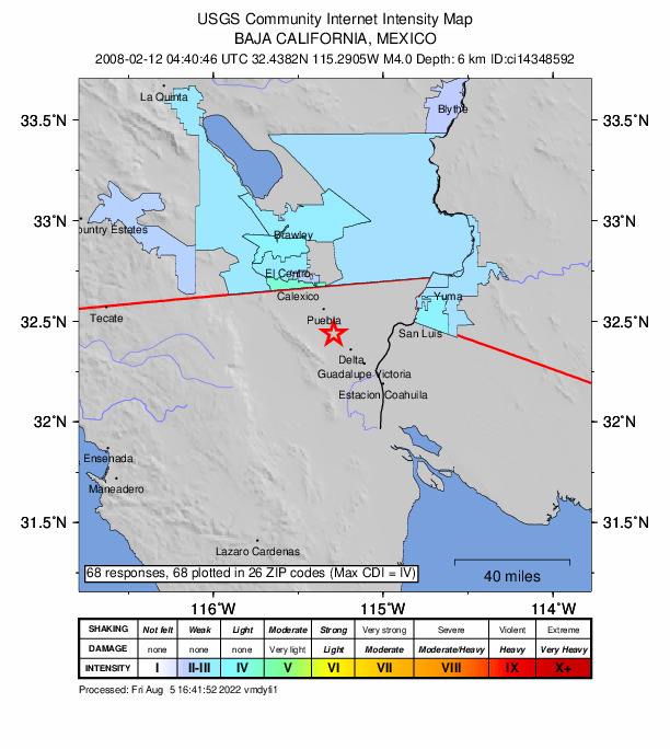 Did You Feel It? map: shaking reported by the public