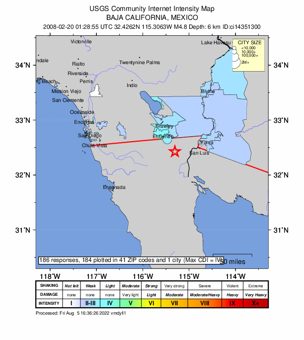 Did You Feel It? map: shaking reported by the public