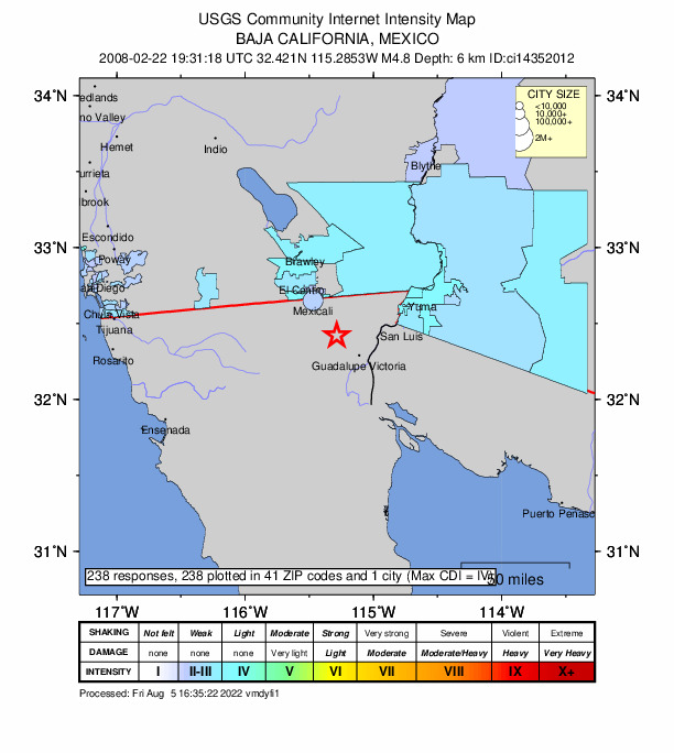 Did You Feel It? map: shaking reported by the public