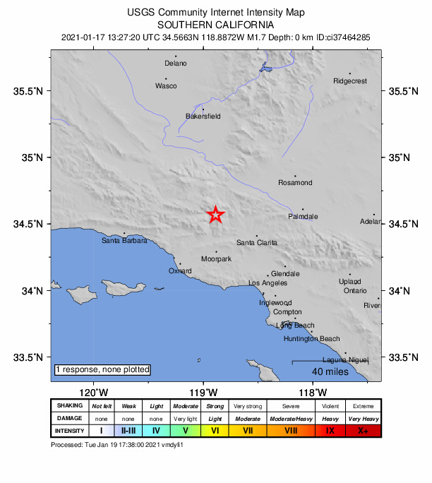 Did You Feel It? map: shaking reported by the public