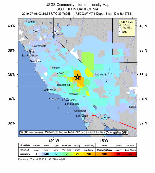 Did You Feel It? map: shaking reported by the public