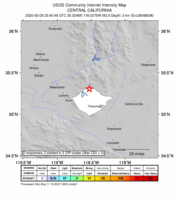 Did You Feel It? map: shaking reported by the public