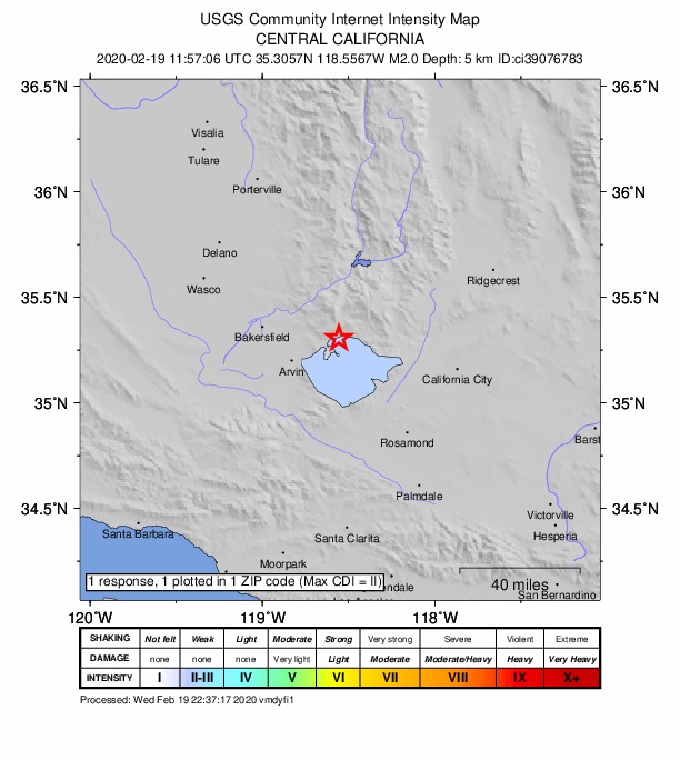 Did You Feel It? map: shaking reported by the public
