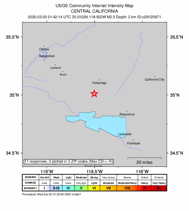 Did You Feel It? map: shaking reported by the public