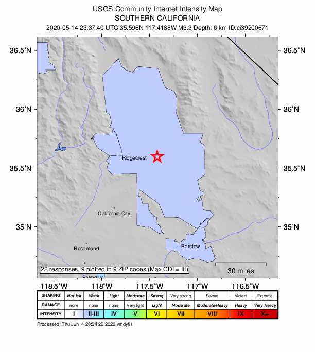 Did You Feel It? map: shaking reported by the public