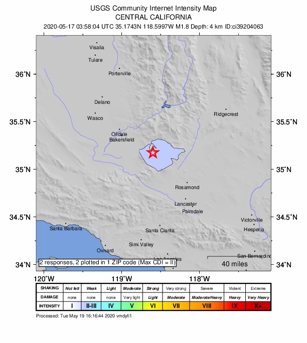 Did You Feel It? map: shaking reported by the public