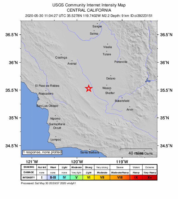 Did You Feel It? map: shaking reported by the public