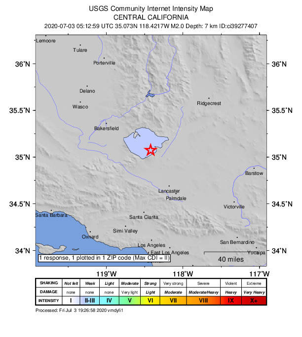 Did You Feel It? map: shaking reported by the public