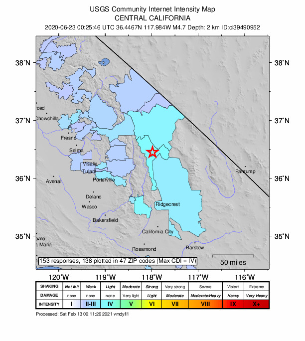 Did You Feel It? map: shaking reported by the public
