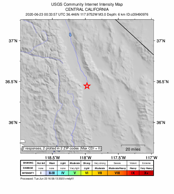 Did You Feel It? map: shaking reported by the public